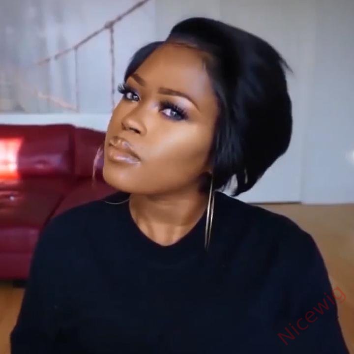 Black Short Wig Bob Straight Hair Wig For Women