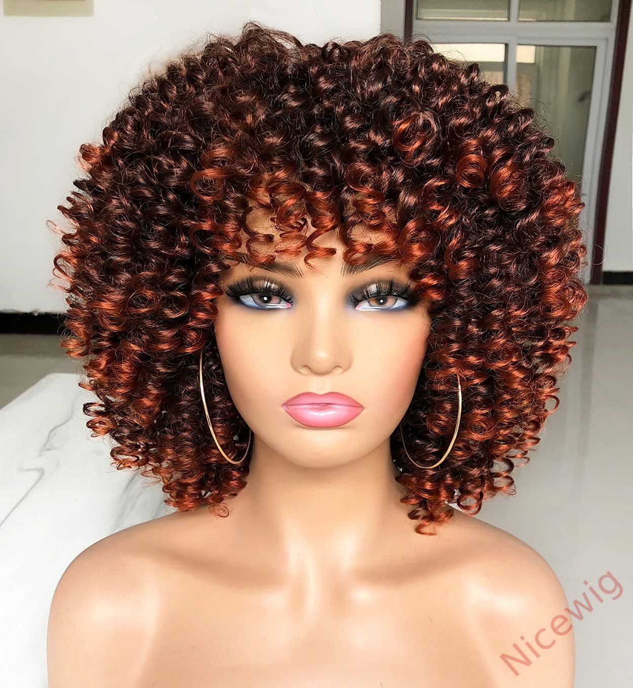 New Fashion Summer Natural Curly Wig With Bangs