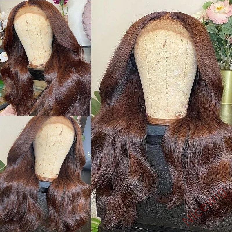 Beautiful Brown Long Hair Brazilian Body Wavy Wig