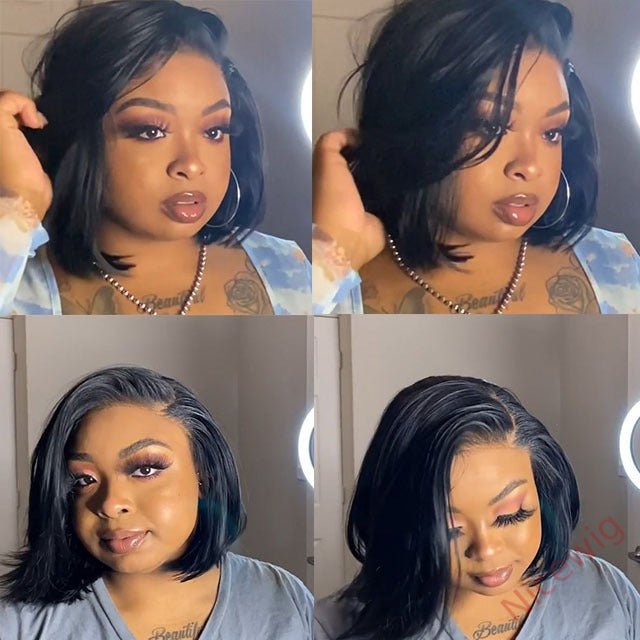 Glueless Brazilian Straight Hair Bob Wigs Lady Wig