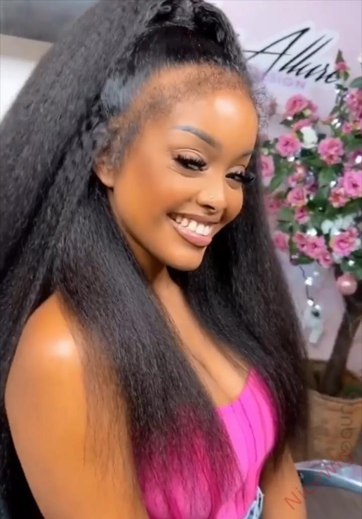Glueless 200% density Yaki Brazilian Straight Wig