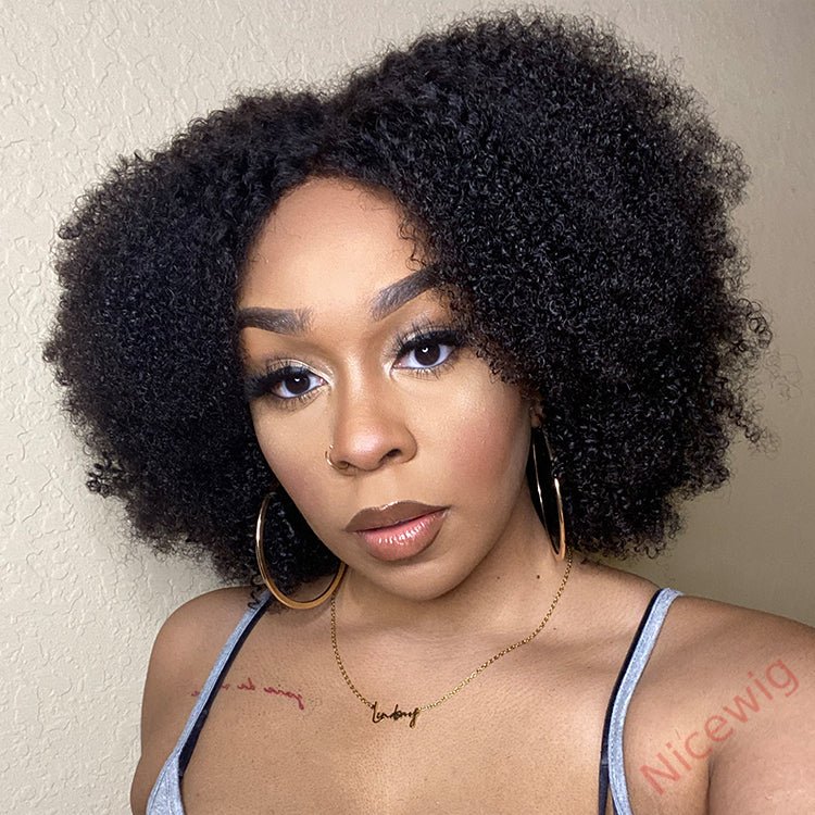 New Glueless Super Fluffy Afro Kinky Short Curly Wigs