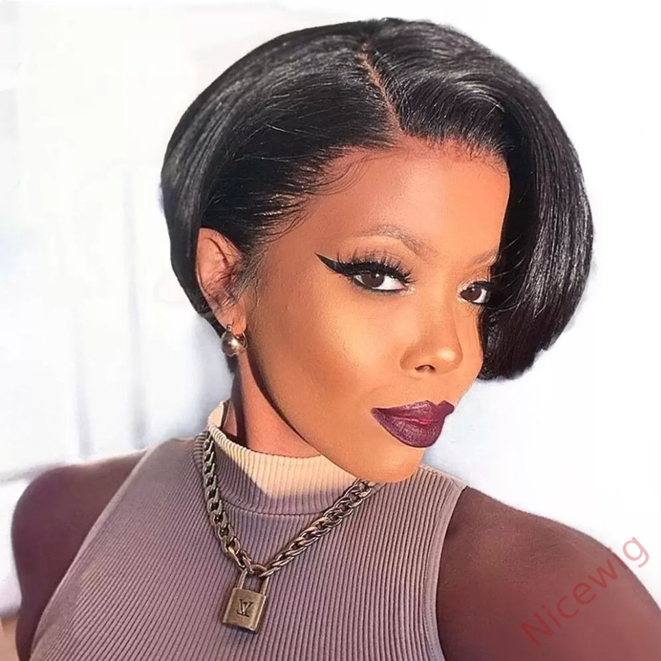 Short Wig Side Parting Bob Straight Hair Wig