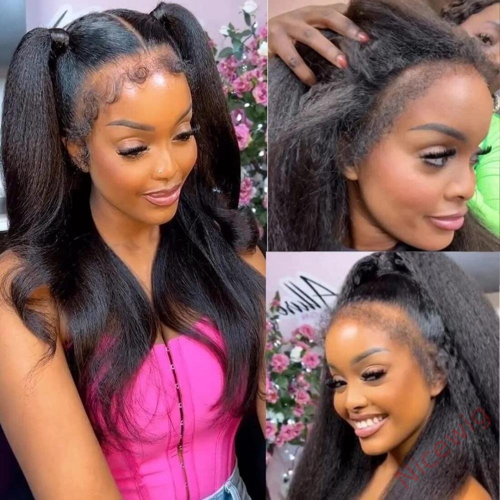 Glueless  200% density Yaki Brazilian Straight Wig