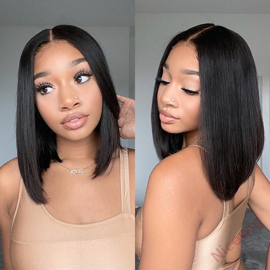 Glueless New Natrual Bob Styles Silky Straight Hair Wig