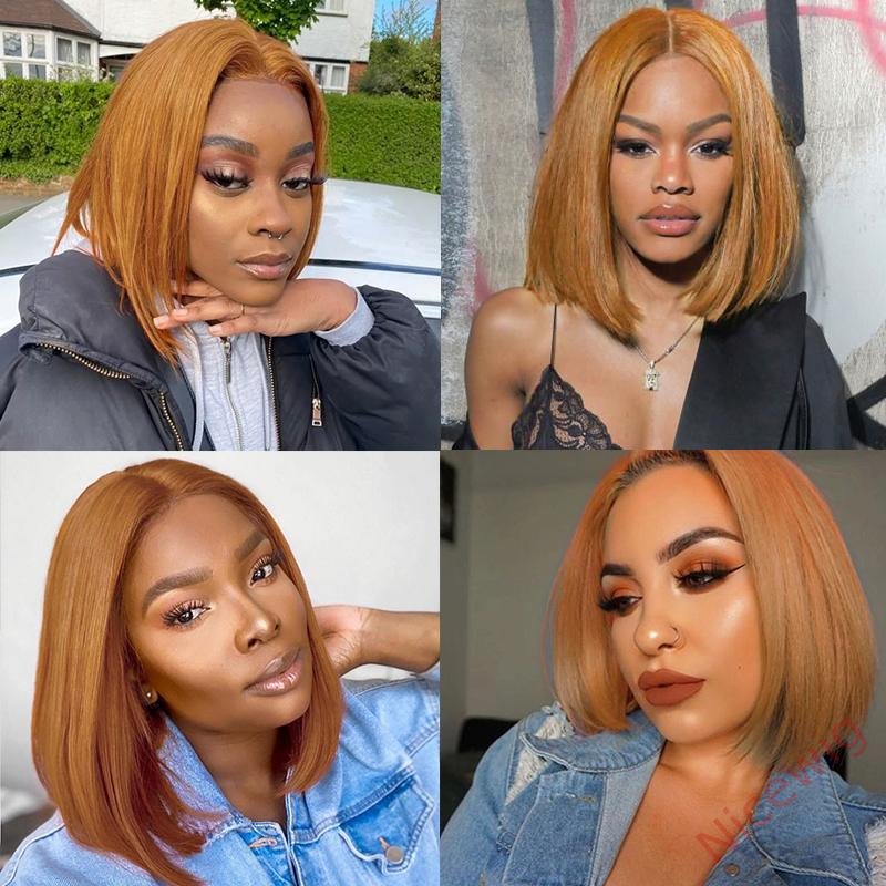Brown Brazilian Straight Hair BOB Wigs Lady Wig