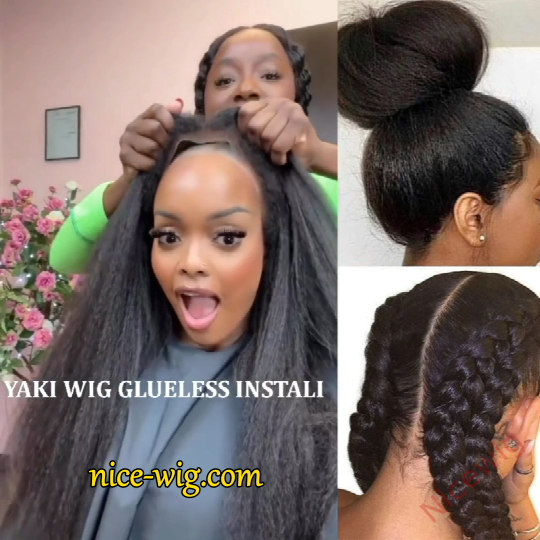 Glueless  200% density Yaki Brazilian Straight Wig