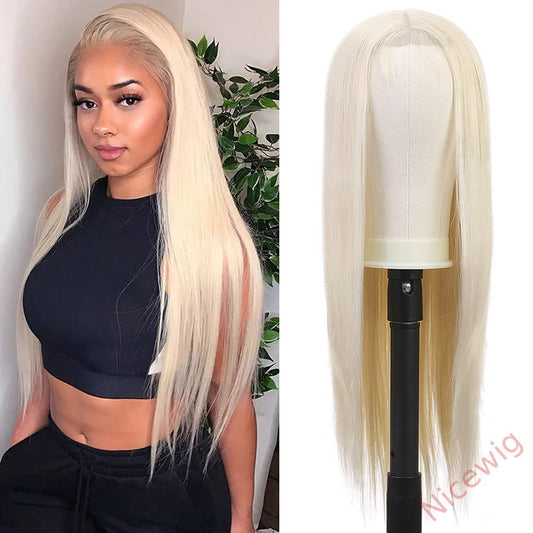 Glueless Natural Looking 20 Inch Blonde  Straight Wigs For Black Women