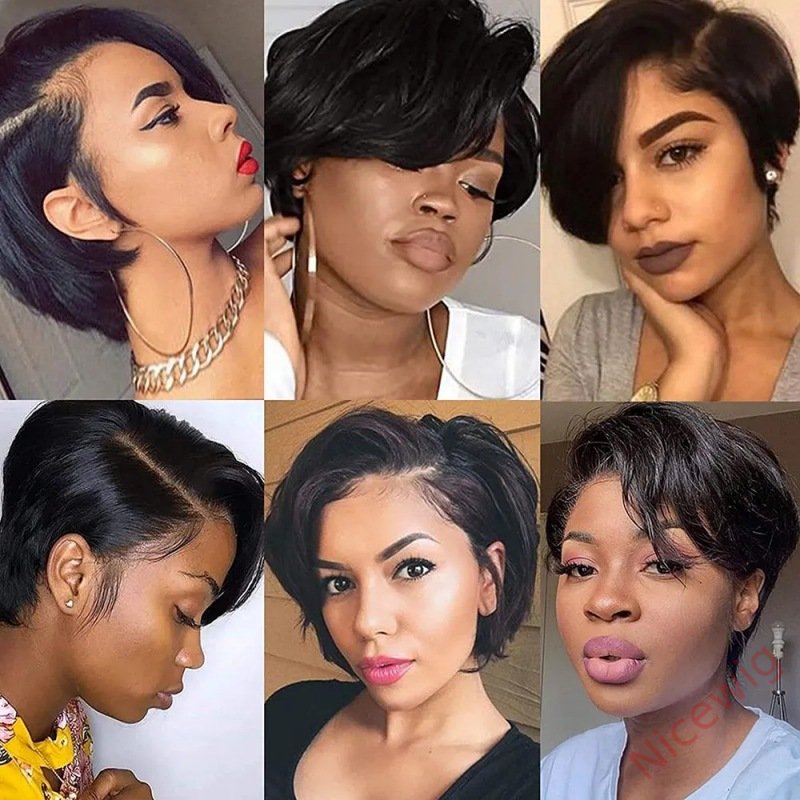 Short Wig Side Parting Bob Straight Hair Wig
