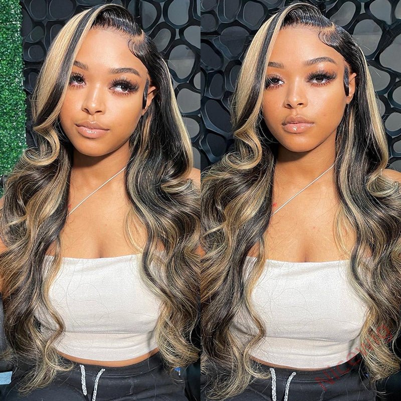 Glueless Highlights Brown Loose Wave Long Wig