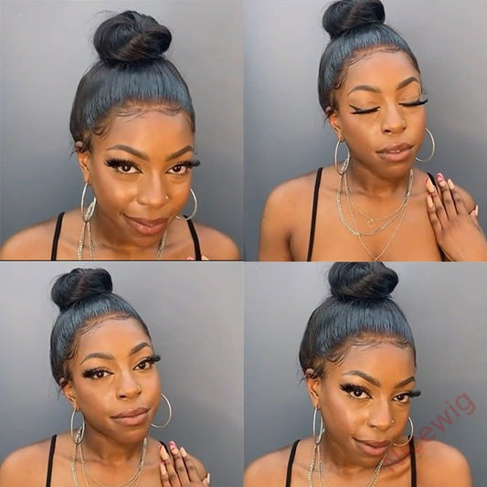 Black Long Hair Natural Hairline Straight Wig with Baby Hair Wig