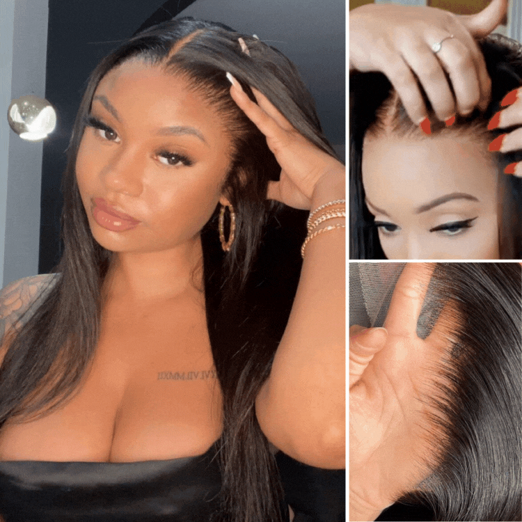 New Glueless Black Long Hair Natural Hairline Straight Wig