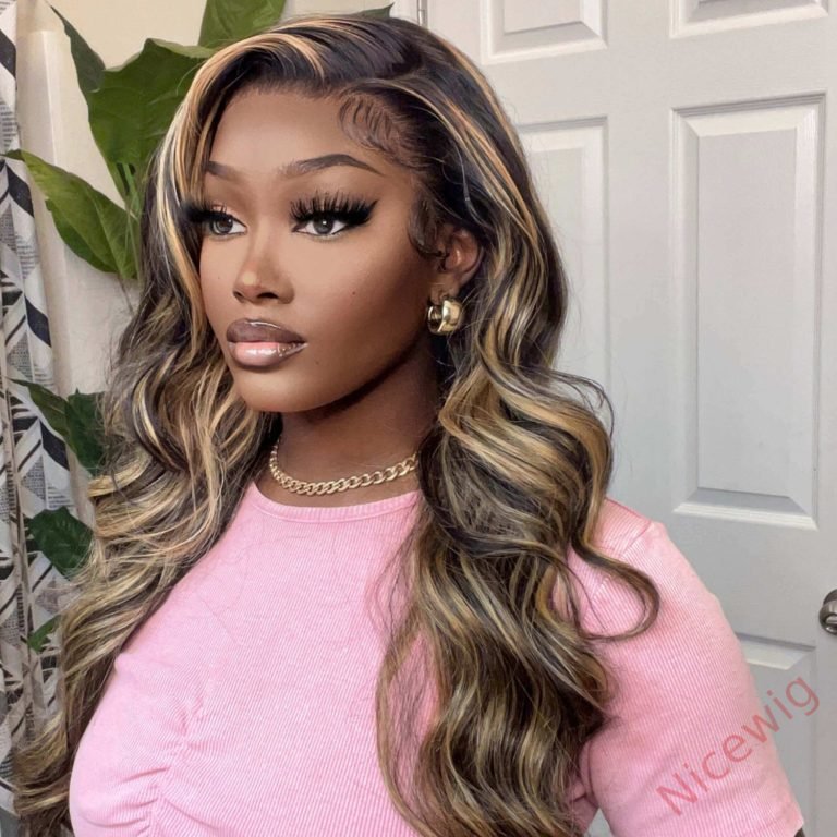 Glueless Highlights Brown Loose Wave Long Wig