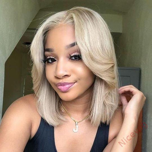 Blonde Brazilian Short Straight Hair BOB Wigs Lady Wig