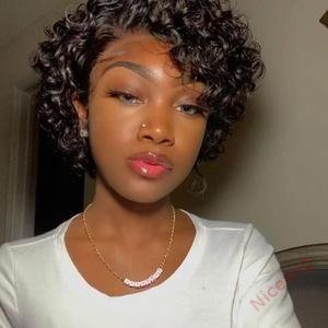 Short Hair Black Crurly Wig