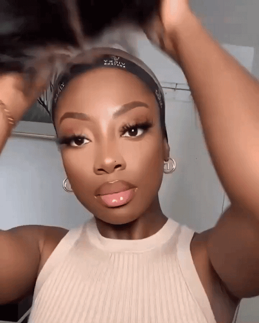 Glueless Brazilian Natural Black Curly Bob Wig