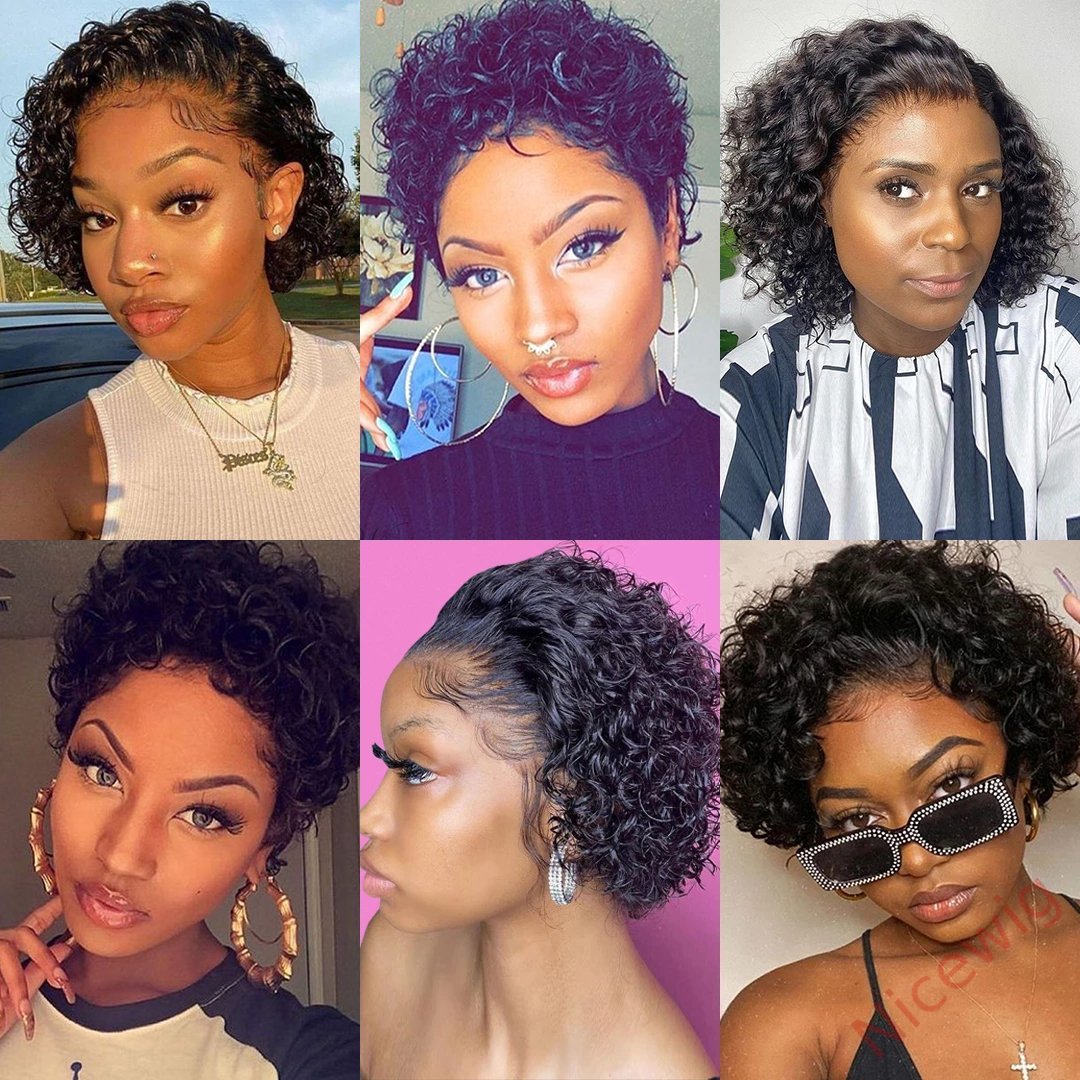 Black 6 Inch Short Wig Bob Curly Hair