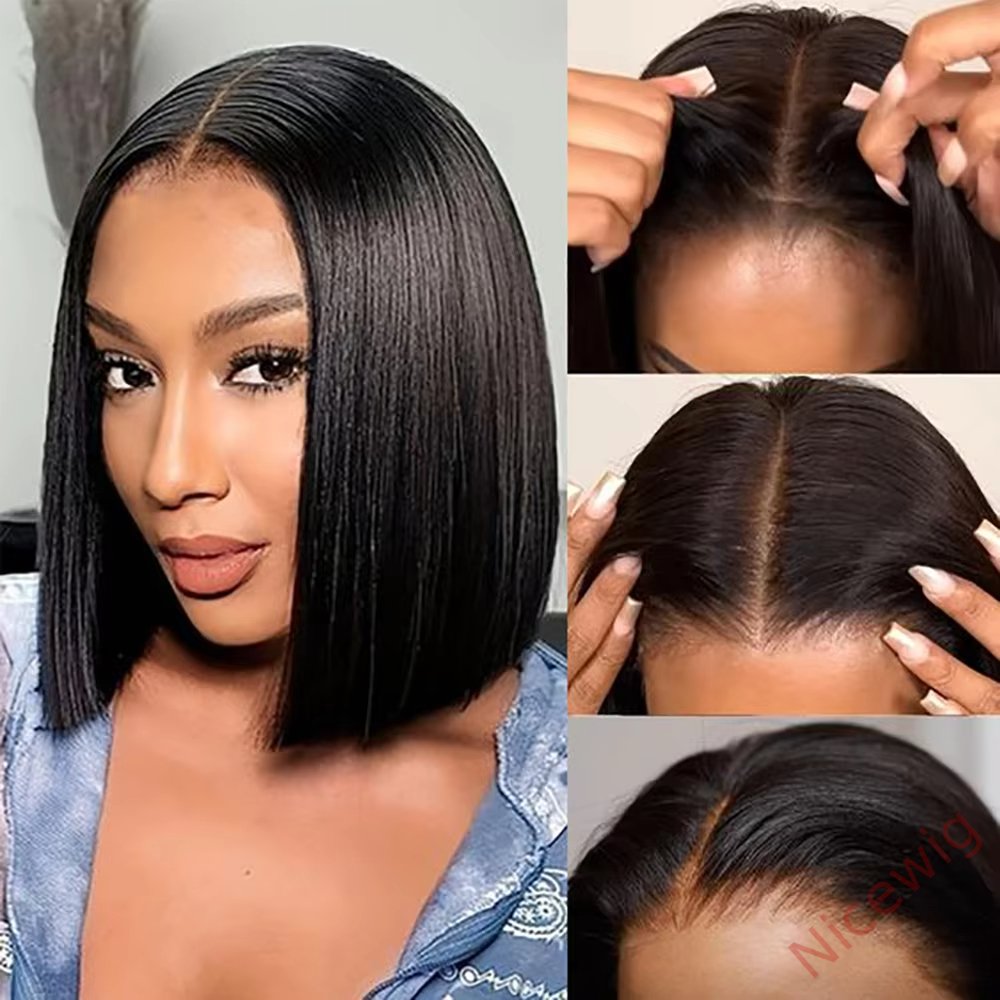 Lovely Natrual Bob Styles Silky Straight Hair Wig