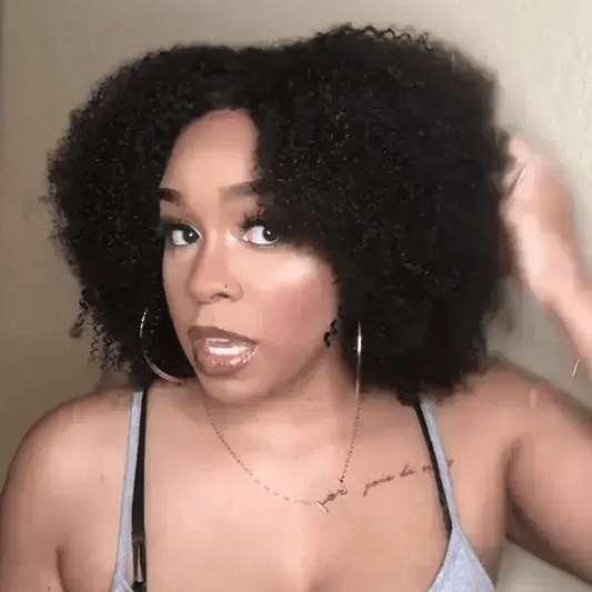 New Glueless Super Fluffy Afro Kinky Short Curly Wigs