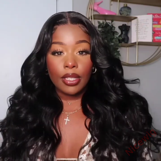 New Glueless Nature Black Beautiful Loose Wave Long Wig