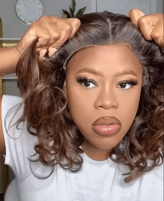 New Glueless Brown Bob Body Wave Wig For Women