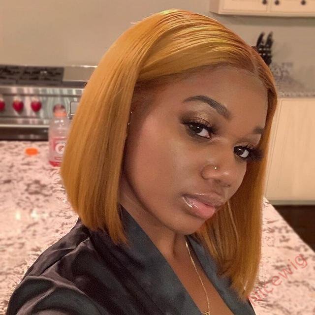 Brown Brazilian Straight Hair BOB Wigs Lady Wig