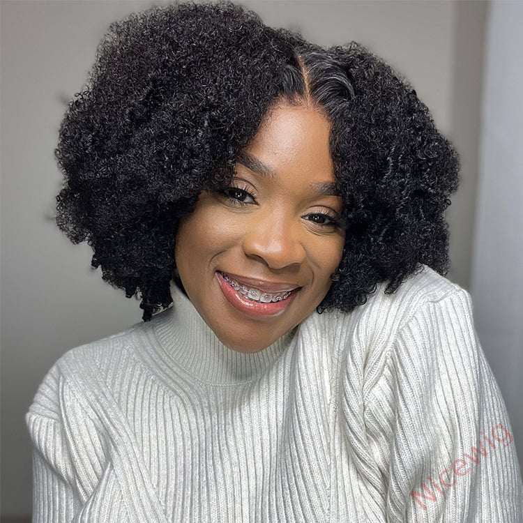 New Glueless Super Fluffy Afro Kinky Short Curly Wigs