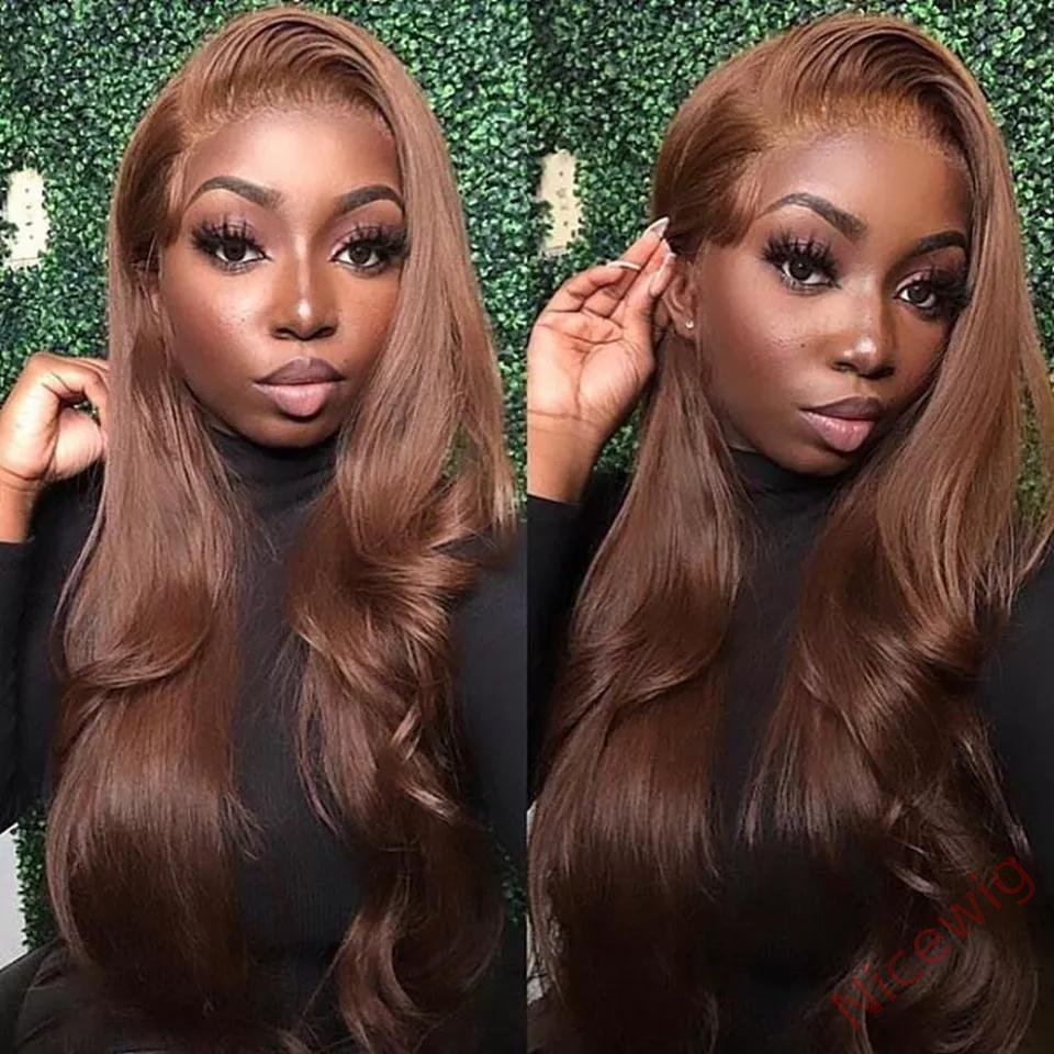 Beautiful Brown Long Hair Brazilian Body Wavy Wig