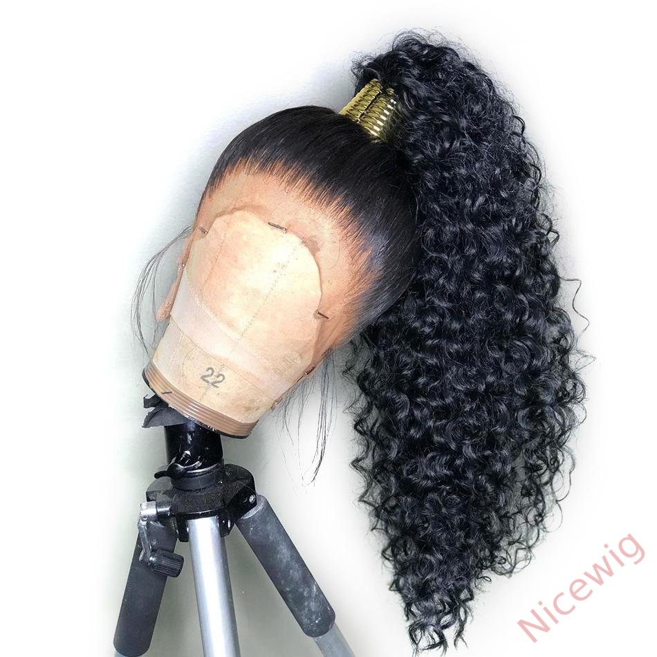 Curly Hair Natural Black Long Wigs