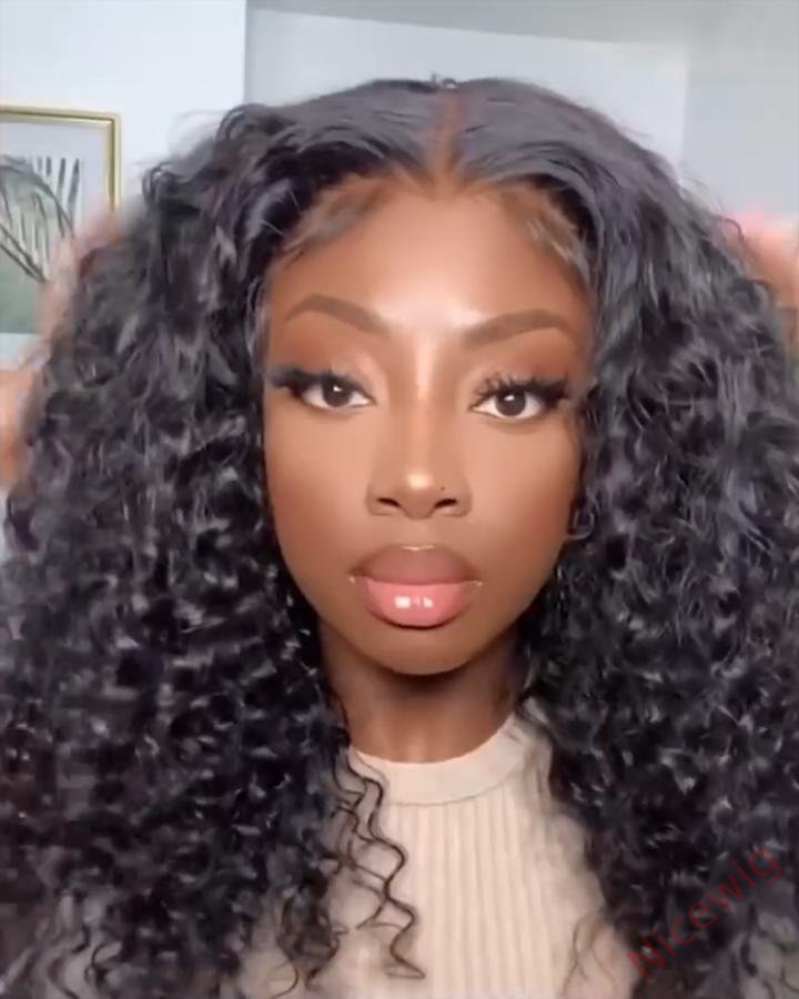 Glueless Brazilian Natural Black Curly Bob Wig