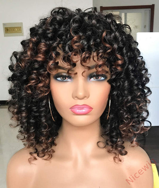 New Fashion Summer Natural Curly Wig With Bangs
