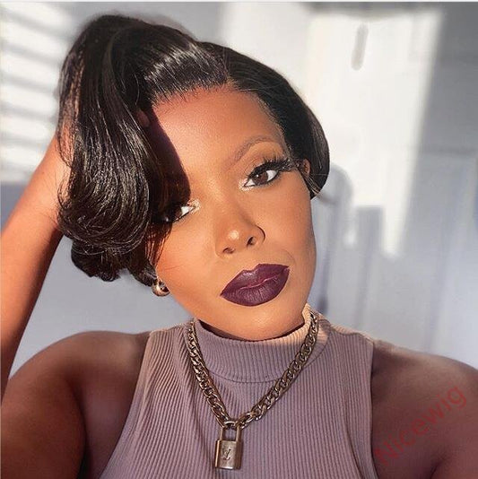 Short Wig Side Parting Bob Straight Hair Wig