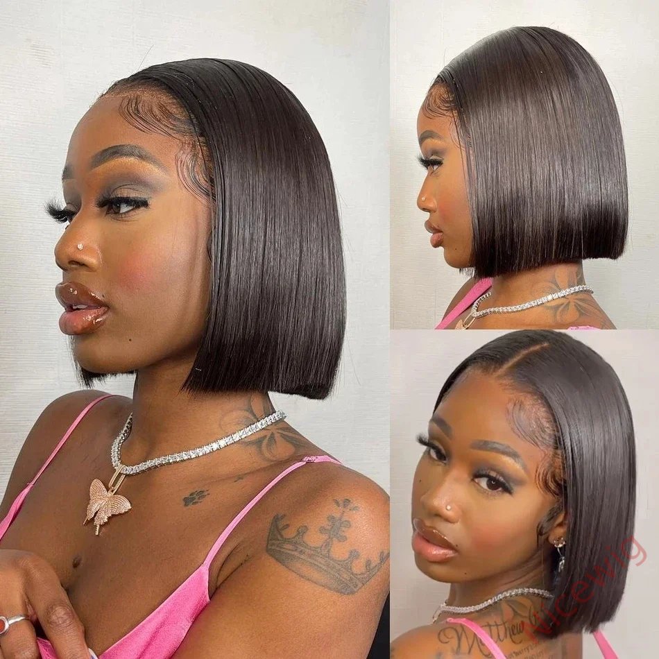 Glueless Natrual Short Bob Styles Silky Hair Straight Wig