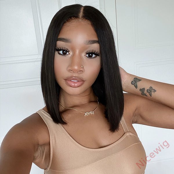 Glueless New Natrual Bob Styles Silky Straight Hair Wig