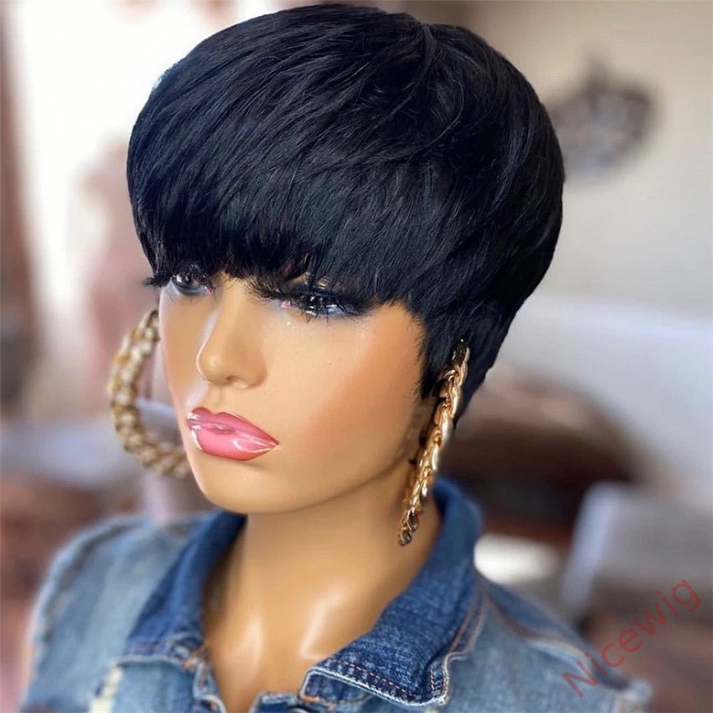 Glueless Short Wig 4Inch Bob Straight Hair