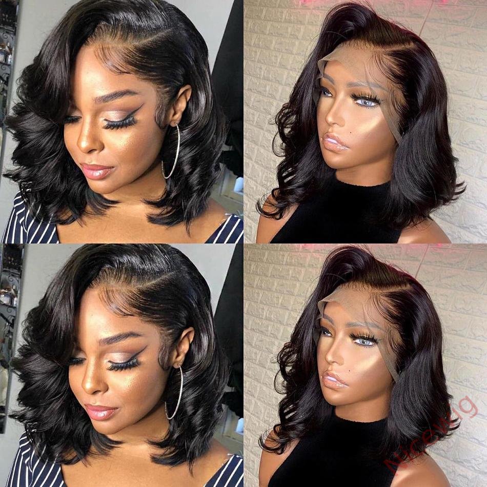 Short Bob Deep Wave Black Wig For Women