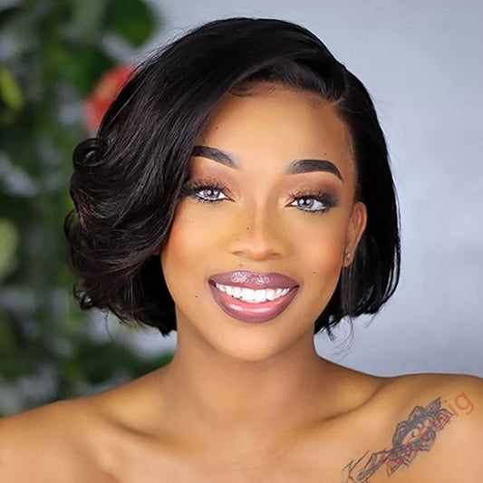 Glueless Lovely Natrual Bob Styles Silky Hair Straight Wig
