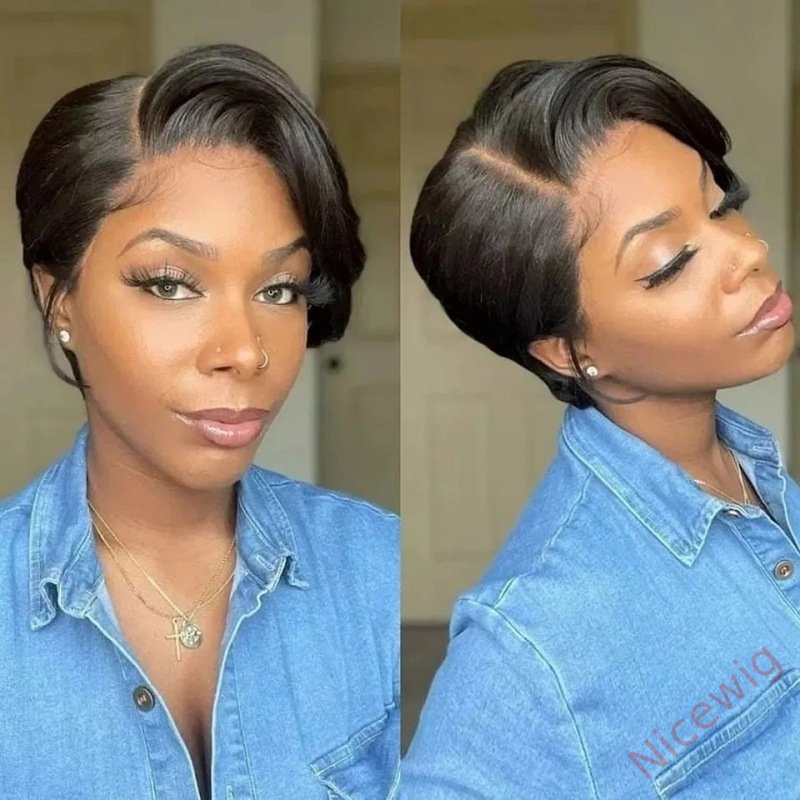 New Best Design Natural Color Short Pixed Cut Straight Wig