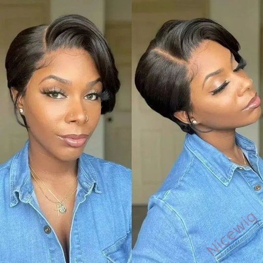 New Best Design Natural Color Short Pixed Cut Straight Wig