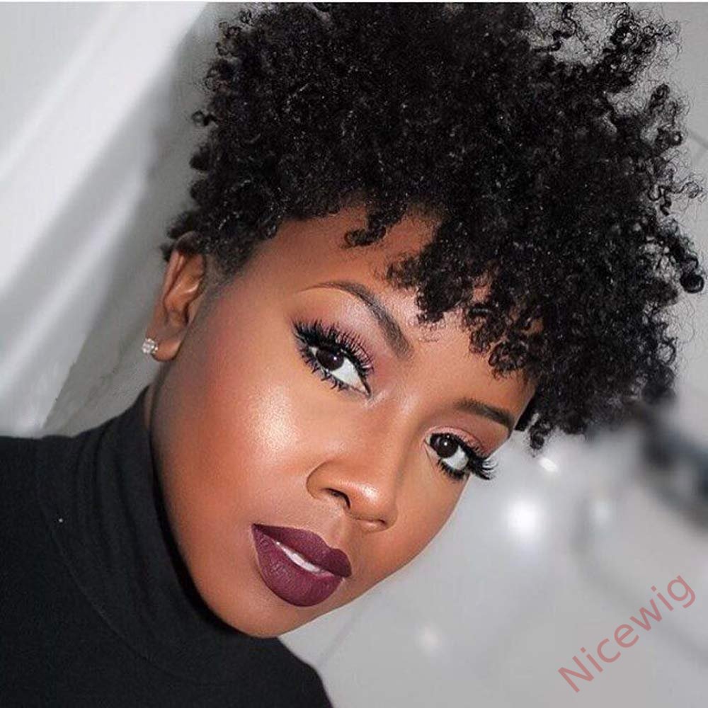 Short Afro Kinky Curly Wigs for Black Women