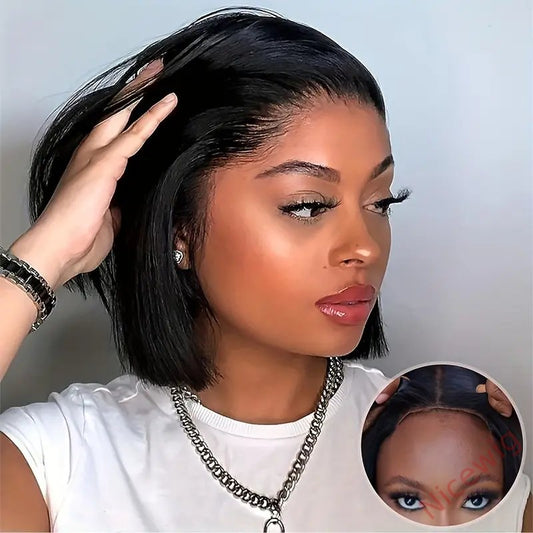 Glueless Lovely Natrual Bob Styles Silky Hair Straight Wig
