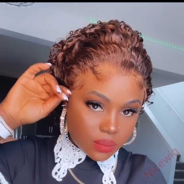 Glueless Dark Brown 6 Inch Short Wig Bob Curly Hair