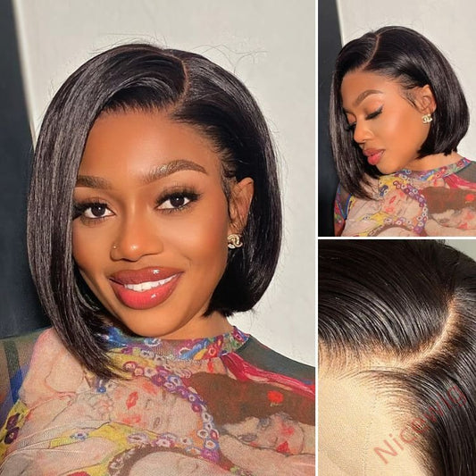 New Glueless Natrual Bob Styles Silky Straight Hair Wig