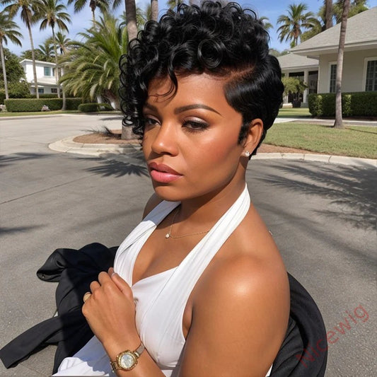 Best Design Africa Spiral Kinky Hair Short Curly Wig