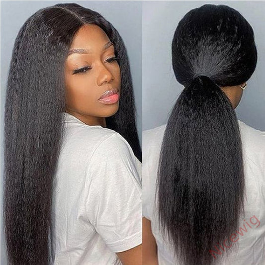 New Glueless 200% Density Yaki Brazilian Straight Wig