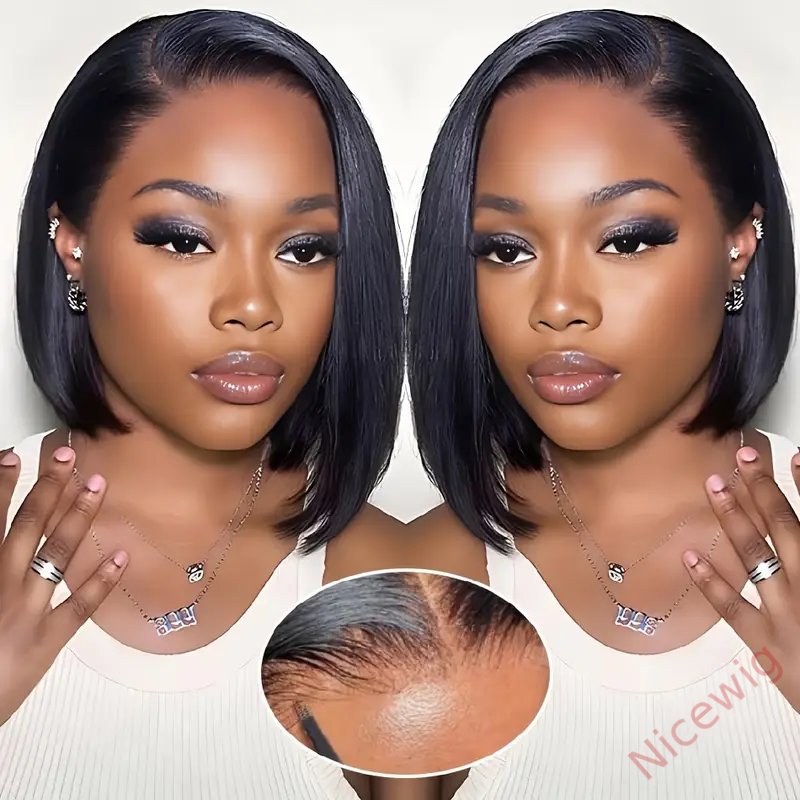 Glueless Lovely Natrual Bob Styles Silky Hair Straight Wig