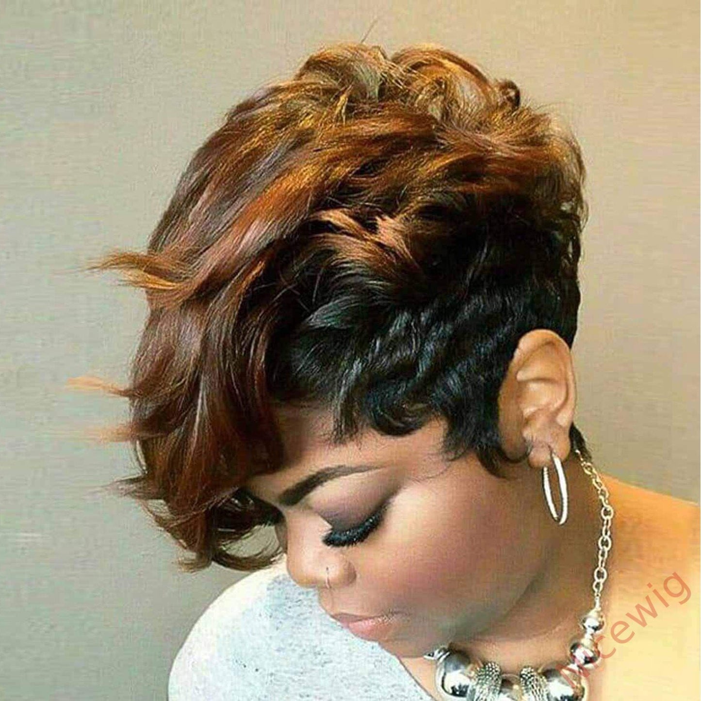 New Arrival Best Design Cute Short Kinky Wig With Bangs