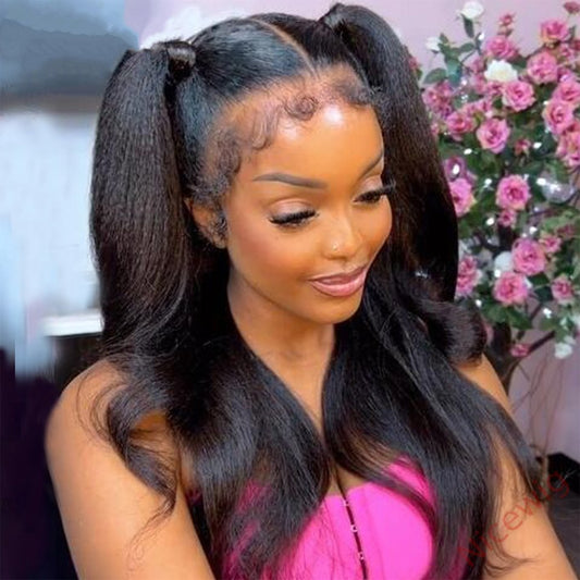 Glueless  200% density Yaki Brazilian Straight Wig