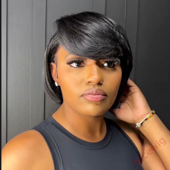 Glueless Lovely Natrual Bob Styles Silky Hair Straight Wig