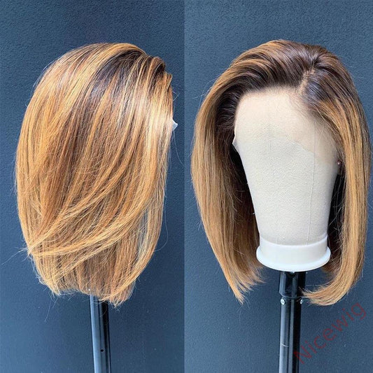 Straight Bob Wig Lace Wig Highlights Wig